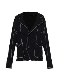 Issey Miyake Crinkled contrast-stitch Blazer | Black | FARFETCH at Farfetch